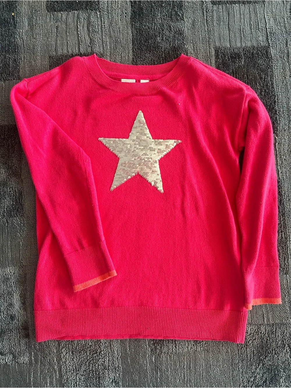 GAP Pink Sweater with Orange/Silver Sequin Star